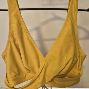 Yellow and Black Bikinie Women's Wrap Bralette
